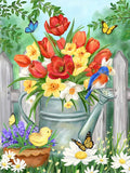 Watering Can with Flowers