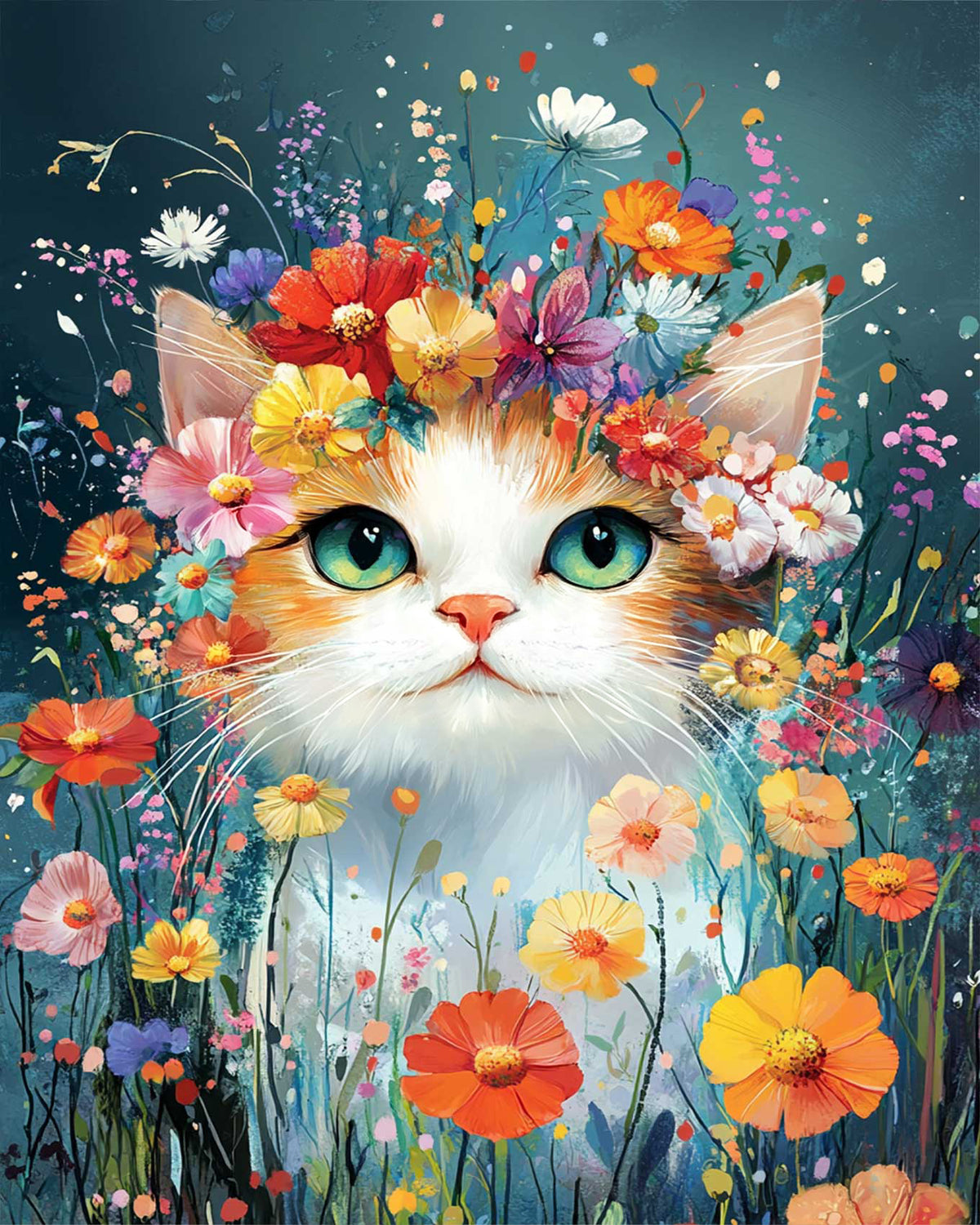 Flower Crown Cat